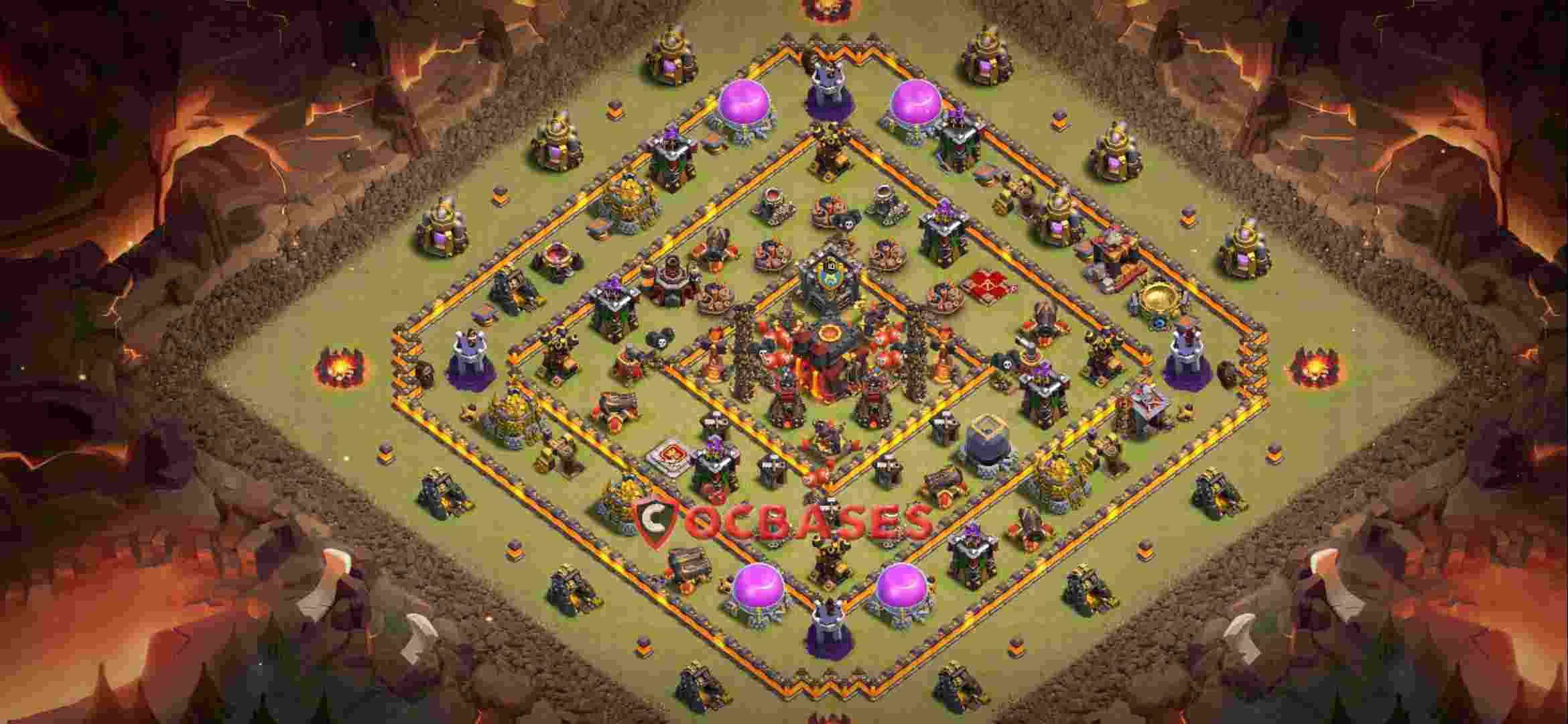 Town Hall 10 Base -war – Layout id: pyfpj base layout