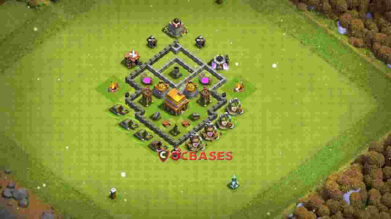 Town Hall 4 Base – Layout id: h9s7d base layout