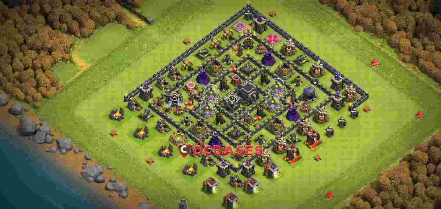 Town Hall 9 Base – Layout id: 8gf1r base layout