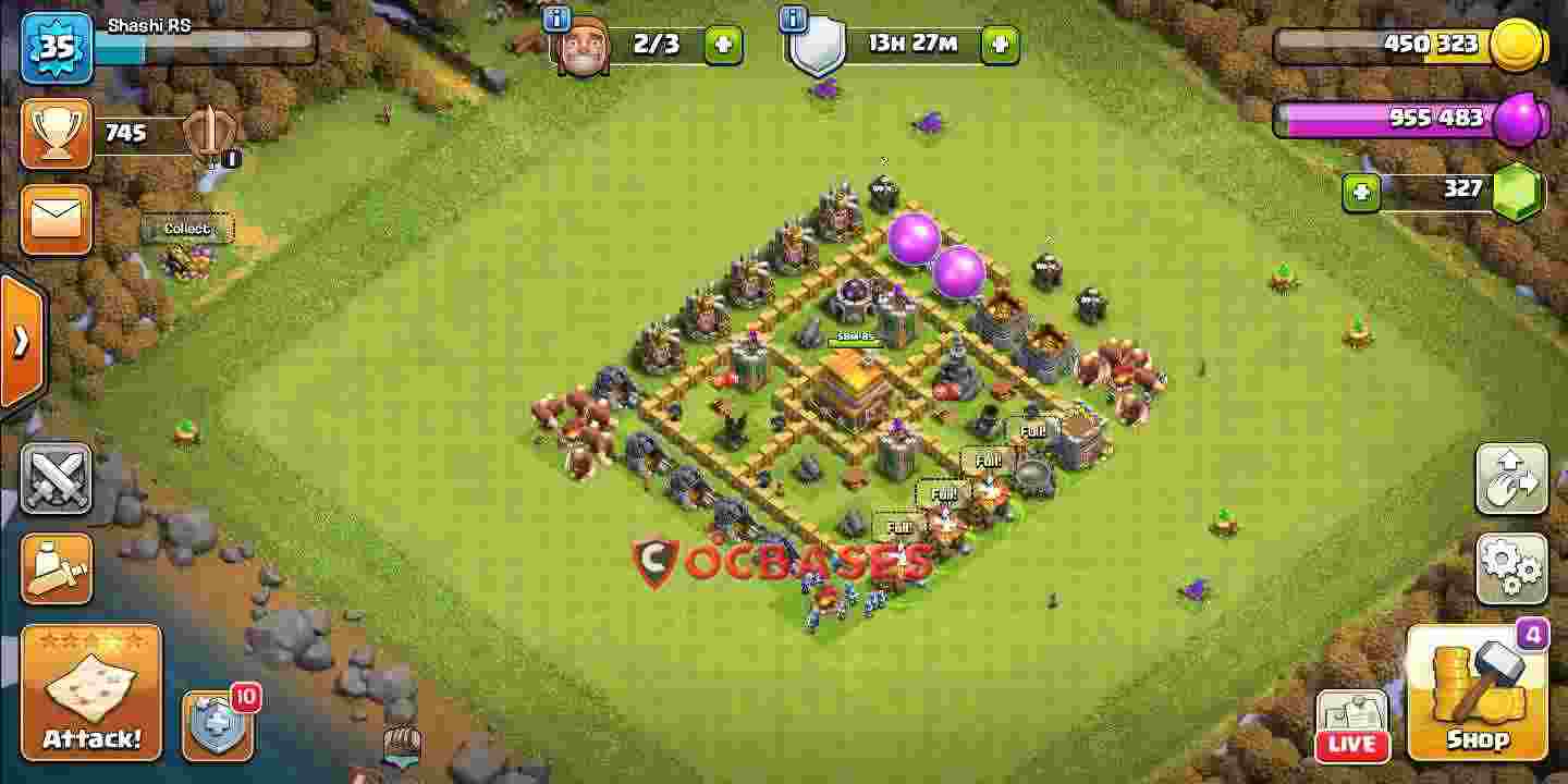 Town Hall 5 Base – Layout id: 25a9u base layout