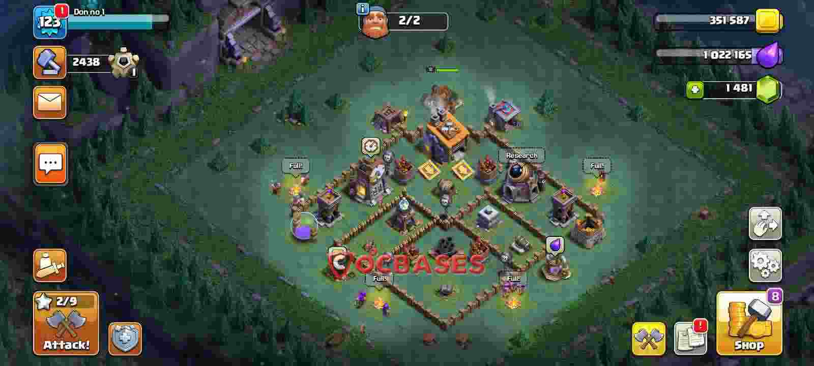 Builder Hall 8 Base – Layout id: wtsr8 base layout