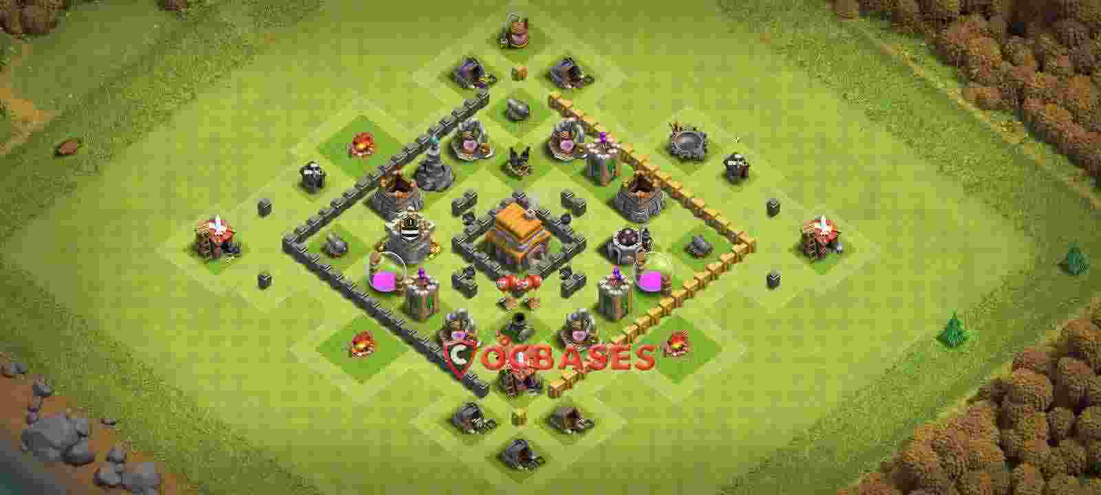 Town Hall 5 Base – Layout id: 4x3b5 base layout