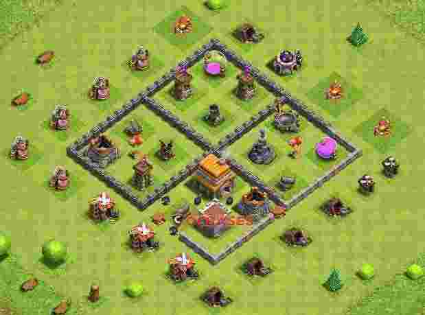 Town Hall 5 Base – Layout id: 32w8x base layout