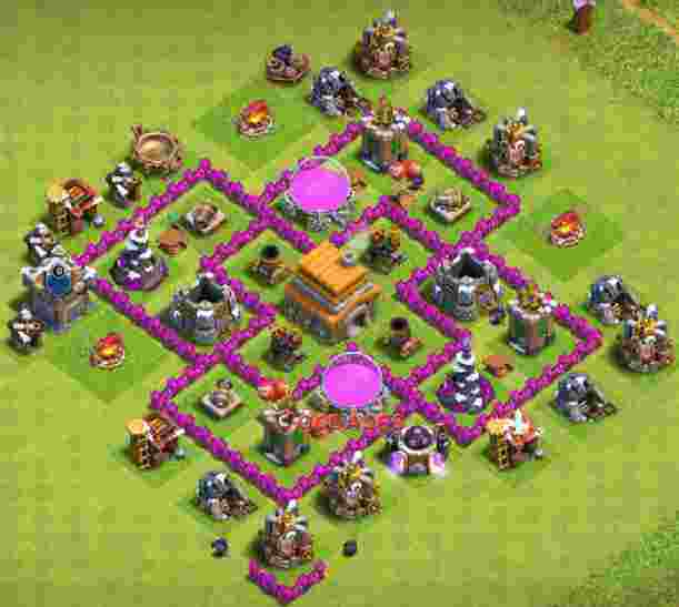 Town Hall 6 Base – Layout id: d3rcu base layout