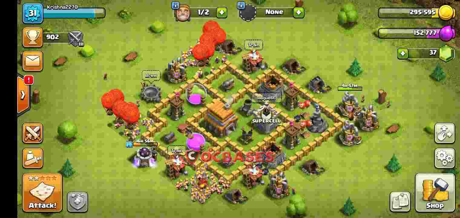 Town Hall 5 Base – Layout id: hh0h7 base layout