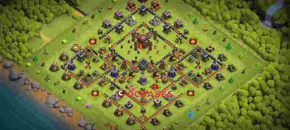 Town Hall 10 Base – Layout id: aq04f base layout