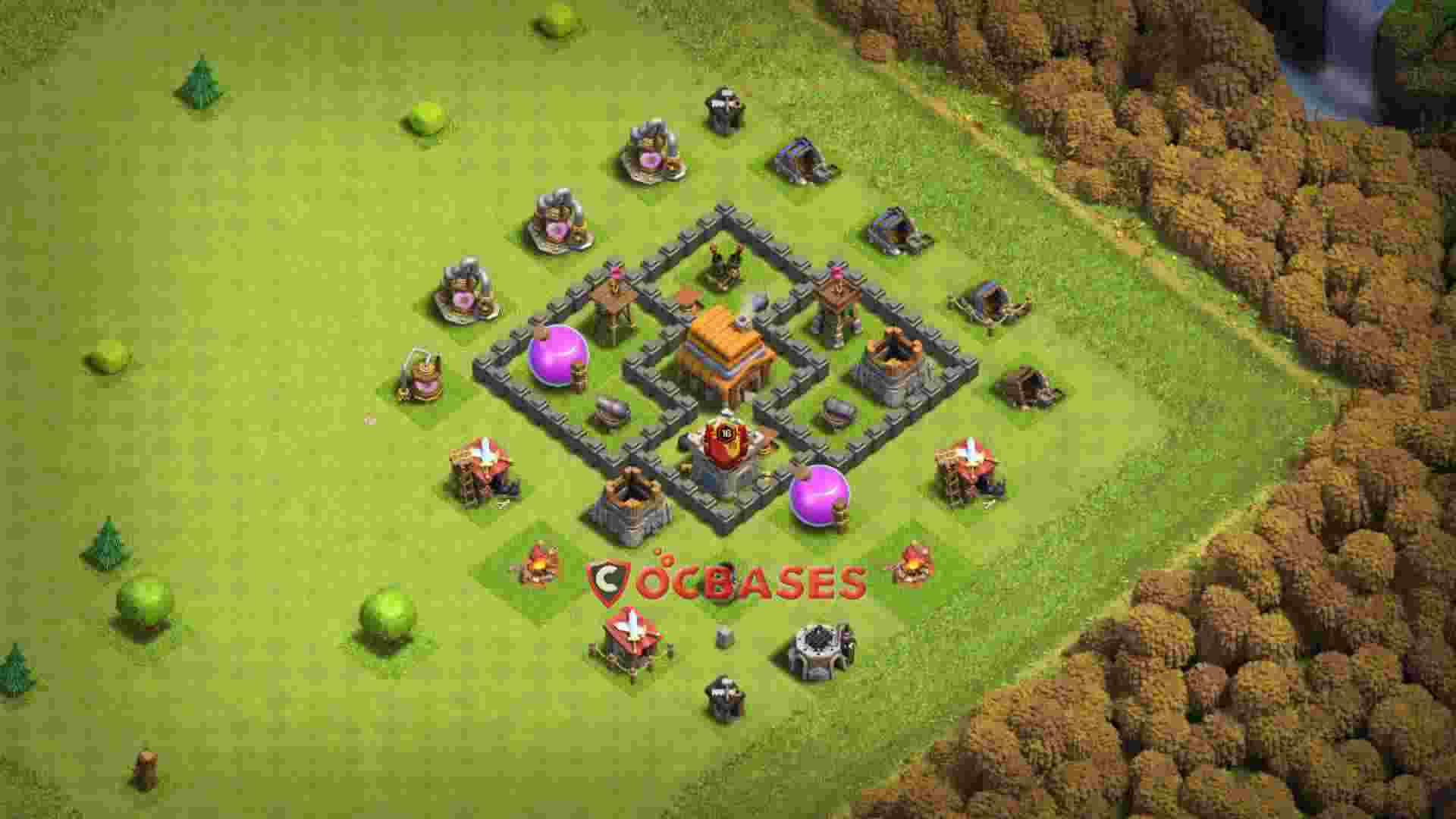 Town Hall 4 Base – Layout id: 06k22 base layout