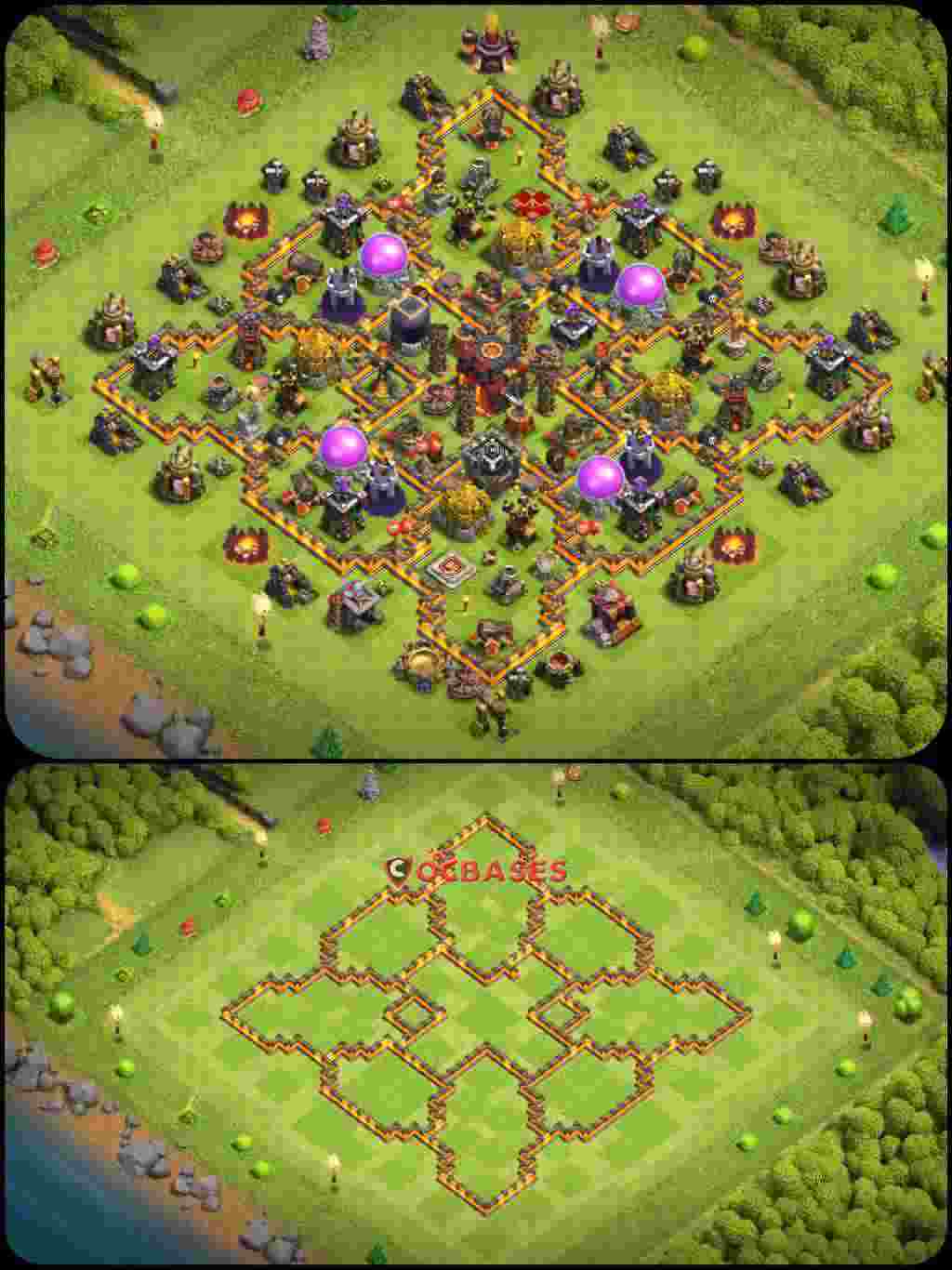Town Hall 10 Base – Layout id: w4xag base layout