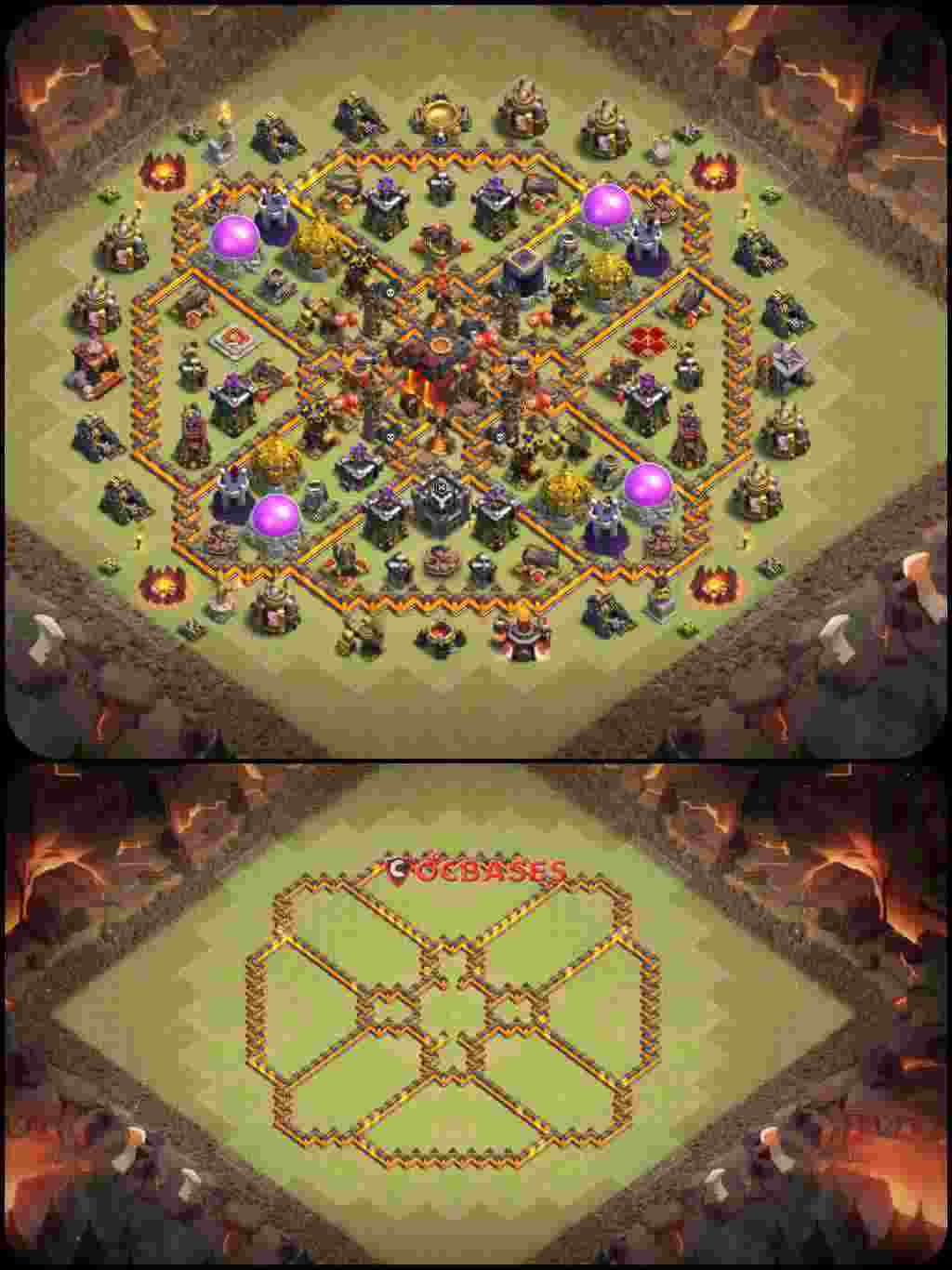Town Hall 10 Base – Layout id: 1p8aj base layout