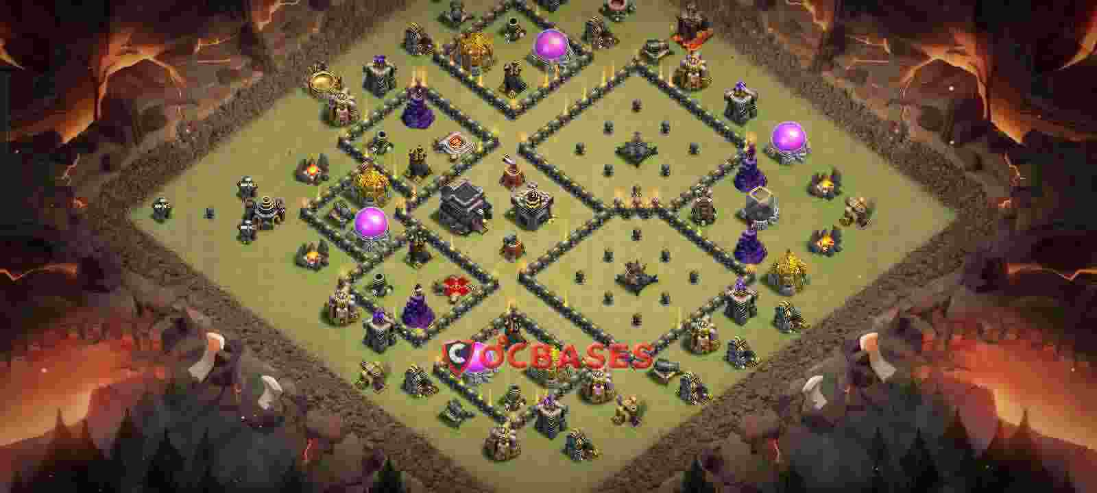 Town Hall 9 Base – Layout id: pe5hf base layout