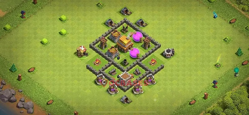 Town Hall 4 Base -farming – Layout id: 0fe4y base layout