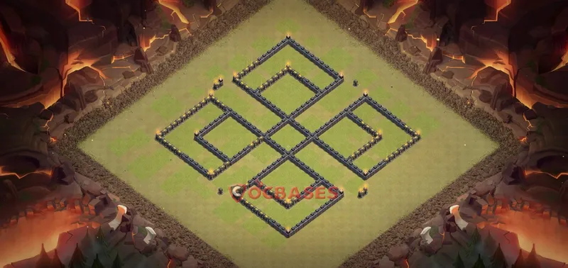 Town Hall 9 Base -war – Layout id: dat6d base layout, image 2