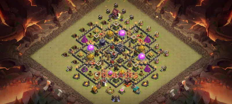 Town Hall 9 Base -war – Layout id: wojc7 base layout