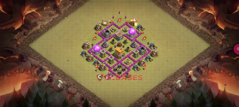 Town Hall 6 Base -war – Layout id: 4oxl7 base layout