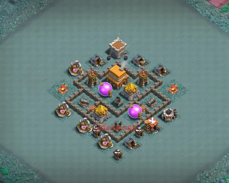 Town Hall 4 Base -farming – Layout id: qnoky base layout