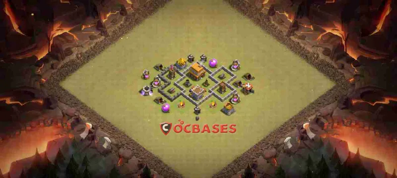 Town Hall 4 Base – Layout id: 1lg0d base layout