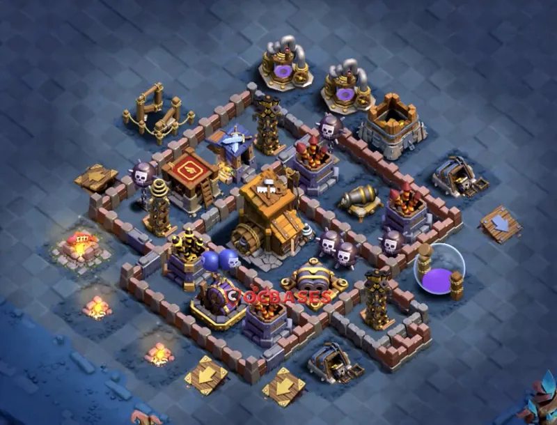 Builder Hall 8 Base -trophy – Layout id: lnwp2 base layout, image 1