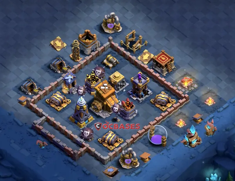 Builder Hall 8 Base -trophy – Layout id: hfngy base layout, image 1