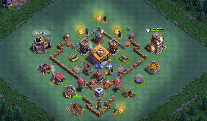 Builder Hall 6 Base -trophy – Layout id: ufcxi base layout, image 1