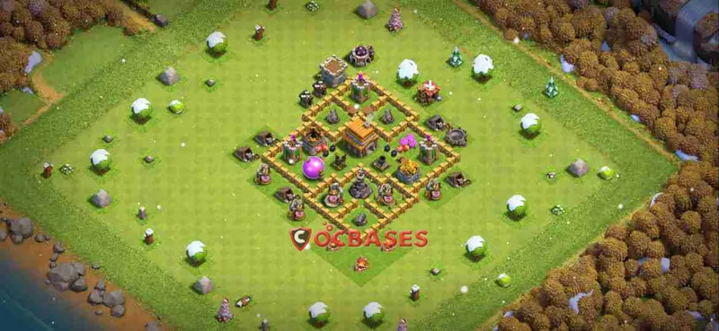 Town Hall 5 Base – Layout id: 6evul base layout