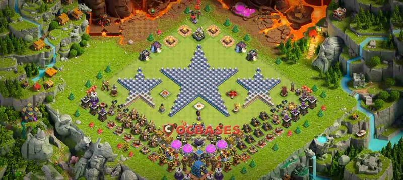 Town Hall 12 Base – Layout id: 3r7yl base layout