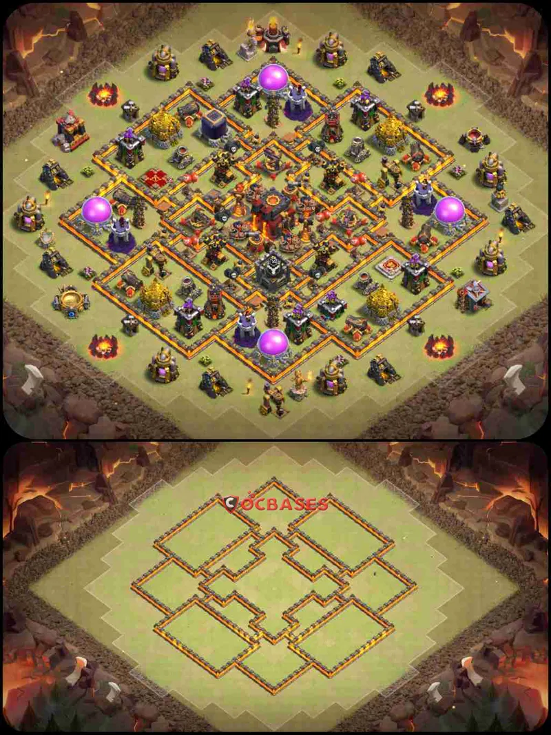 Town Hall 10 Base – Layout id: 9smff base layout