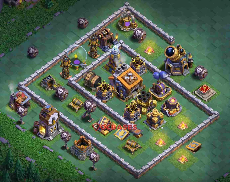 Builder Hall 9 Base -trophy – Layout id: 0smkz base layout, image 1