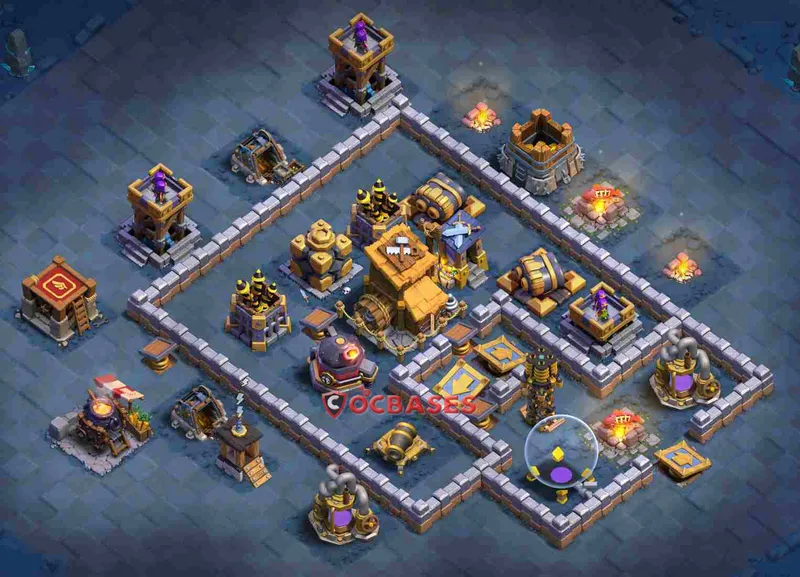 Builder Hall 9 Base -trophy – Layout id: 0smkz base layout, image 2
