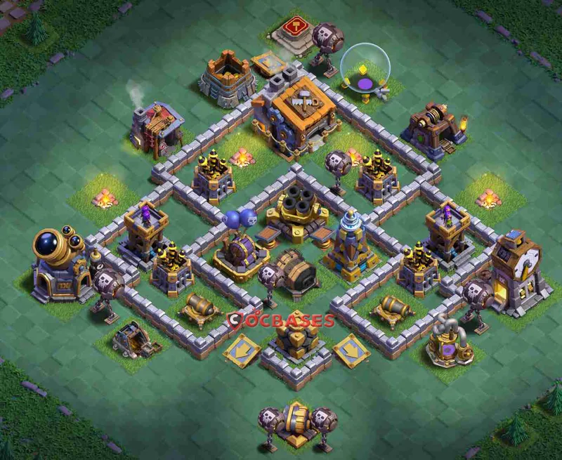 Builder Hall 9 Base -trophy – Layout id: 1pdfz base layout, image 2
