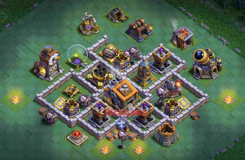 Builder Hall 9 Base -trophy – Layout id: 00hcy base layout, image 1