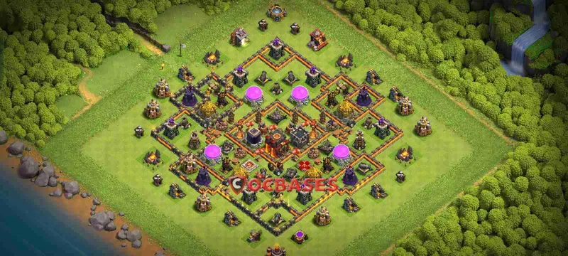 Town Hall 10 Base – Layout id: ej60m base layout