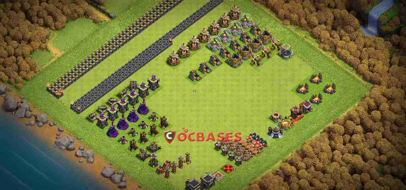 Town Hall 9 Base – Layout id: x7duo base layout