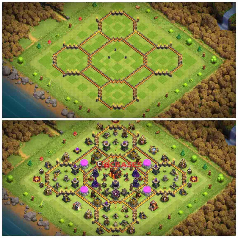 Town Hall 10 Base – Layout id: 6s76h base layout