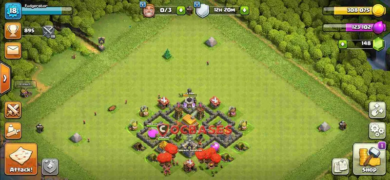 Town Hall 4 Base – Layout id: my9w5 base layout
