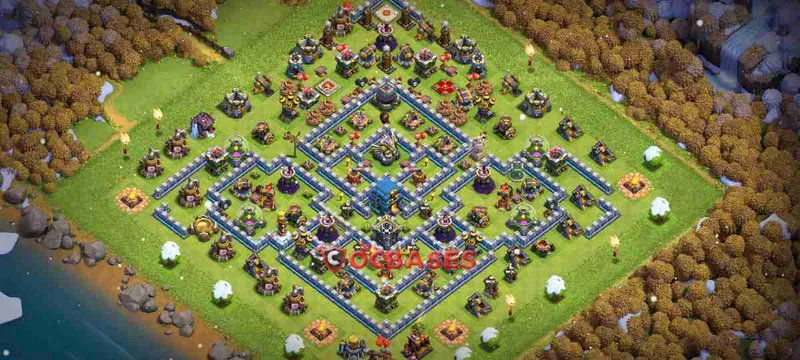 Town Hall 12 Base – Layout id: ux4k5 base layout