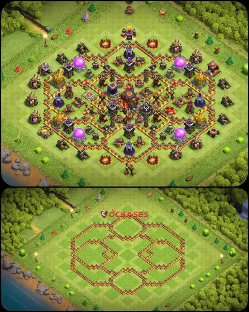 Town Hall 10 Base – Layout id: 728b1 base layout