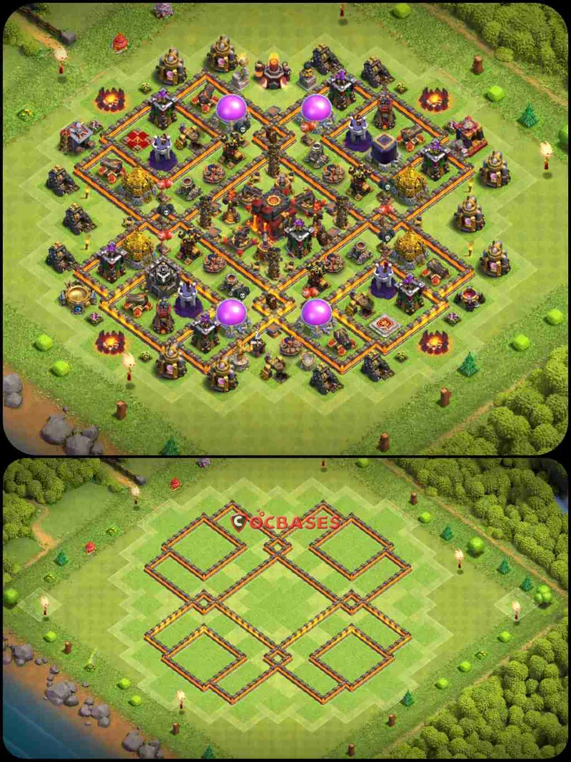 Town Hall 10 Base – Layout id: 3amq9 base layout
