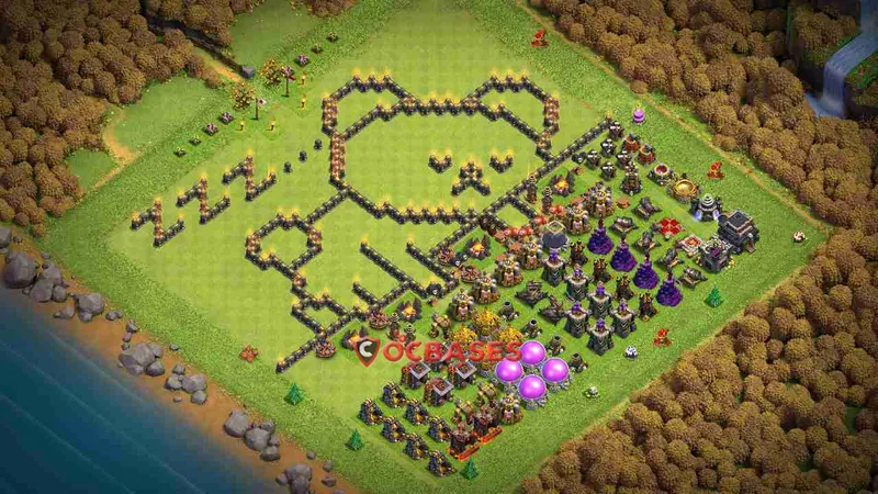 Town Hall 9 Base – Layout id: 2r85q base layout