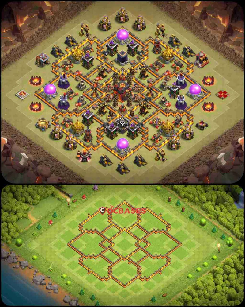 Town Hall 10 Base – Layout id: p72v4 base layout