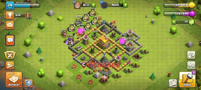 Town Hall 6 Base – Layout id: hlc1i base layout