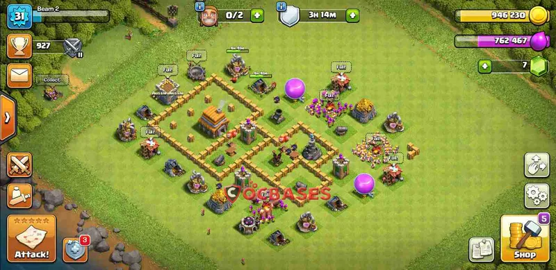 Town Hall 5 Base – Layout id: 5apg5 base layout