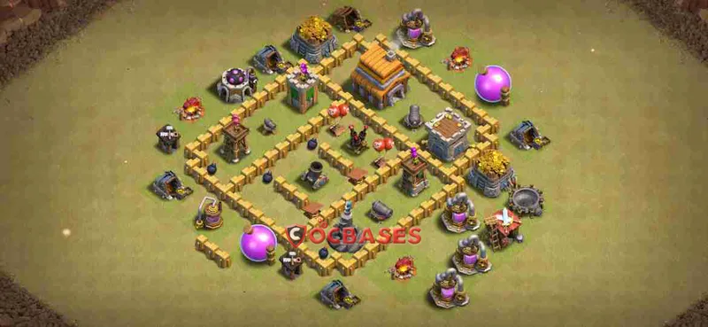 Town Hall 5 Base – Layout id: 4m4sw base layout