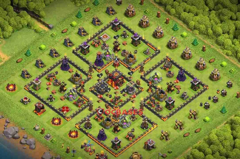 Town Hall 10 Base – Layout id: vi7ak base layout