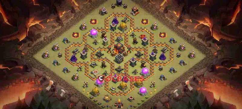 Town Hall 10 Base – Layout id: 3bk8r base layout