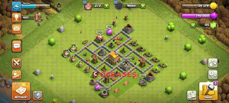 Town Hall 6 Base – Layout id: b4k8s base layout