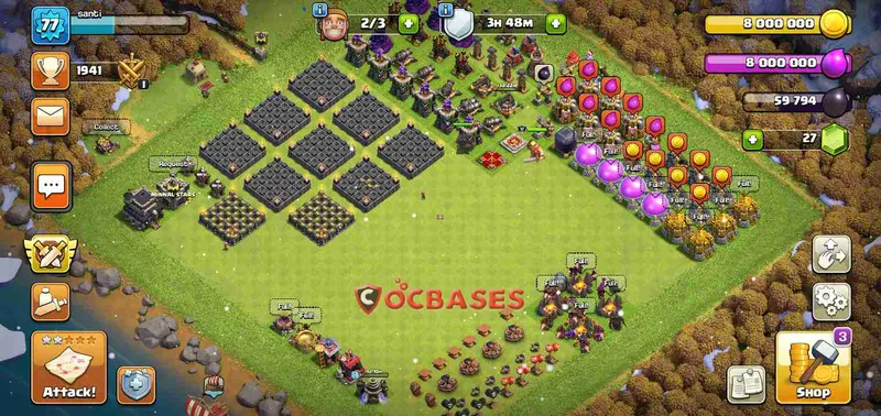 Town Hall 9 Base – Layout id: 3zo37 base layout