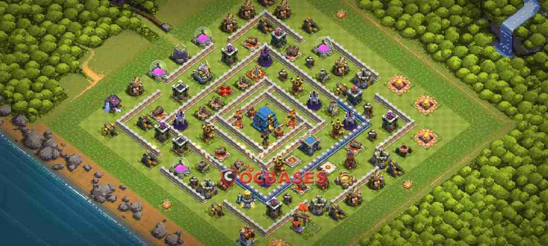 Town Hall 12 Base – Layout id: g8g0c base layout