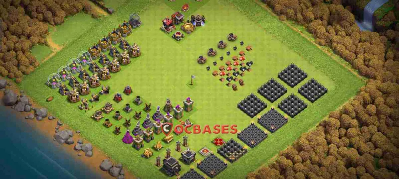 Town Hall 9 Base – Layout id: hpw8j base layout