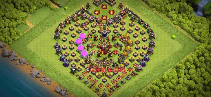 Town Hall 10 Base – Layout id: hs9qf base layout