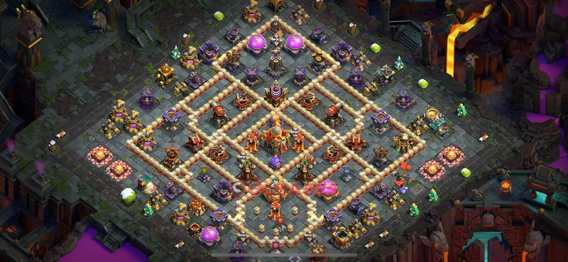Town Hall 16 Base -hybrid – Layout id: 8pl8c base layout